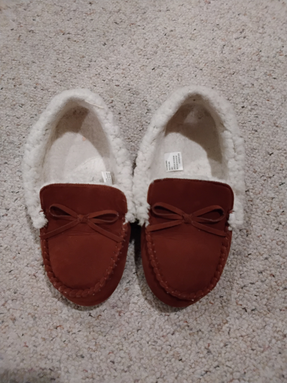 MUK LUKS Ladies Cozy Faux-Fur Lined Brown Moccasin Slippers